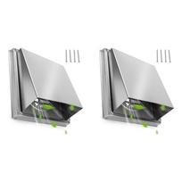A84X-2Pcs 4 Inch Dryer Vent Cover Outdoor Walls, Stainless Steel External Extractor Wall Vent Cushioned Non-Return Flap sidabras