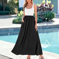 Sleeveless Maxi Dress for Women Casual Loose Fit Long Dress Summer Dresses for Women UK Dresses for Women UK Women Dresses S juoda
