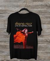Diana Ross Live In Central Park Black Unisex Shirt XXL