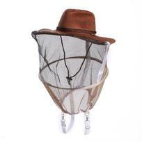 Breathable Beekeeping Cowboy Hat with Face Net and Sun Protection Camouflage Bee Hat gray