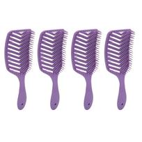 4pcs Curved Design Paddle Detangling Brush Durable Detangling Styling Brush Styling Tool  For Women