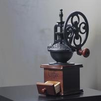 Retro Ferris Wheel Metal Hand-Crank Coffee Grinder Machine for Grinding Coffee Beans Dark Coffee gray