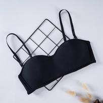 Nematomas Push-Up Liemenėlė Be Petnešėlių Moterims Seksuali Belaidė Bralette Viršutinė Dalis Lingerie Besiūlės Kelnaitės Liemenėlės 32B juoda