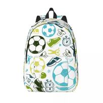 Soccer Ball Flames Laptop Backpack Women Men Casual Bookbag for College School Students Football Flaming Bag S-30x14x40cm