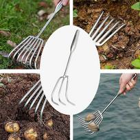 Garden Hand Rake Beach Sand Digging Tool Compact Practical Multifunctional Gardening Soil Three Tines