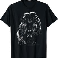 Majestic Panther with Green Eyes T-Shirt S juoda