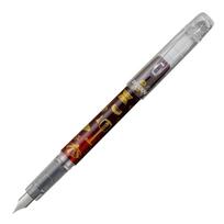 PLATINUM Preppy Fountain 3rd Edition Modern Fine Nib Pen, PSQ-1300 Maki-e (#1 Geisha's Props) juoda