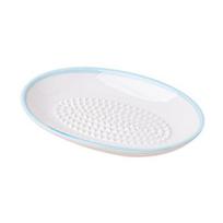 Ceramic Garlic Grater Plate for Food Prep, Multifunctional Ginger Mincer Dish, Non Slip Masher Bowl for Cheese Nutmeg
