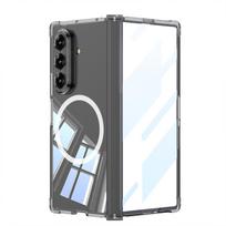For Magnetic Galaxy Z Fold 7/6 Fold7 Fold6 Wireless Charging Transparent Airbag Phone Case Hinge Protection Cover Galaxy Z Fold7 juoda