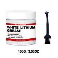 Multi-Purpose White Lithium Grease Lubricant with Brush for Garage Doors, Bearings & Automotive 100g