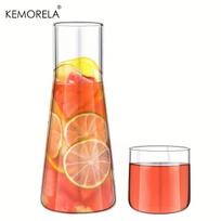 1/2PCS 30oz Clear Bedside Water Carafe Set with Tumbler Glass High Borosilicate Glass Hot Cold Water Pitcher for Juice Tea Coke 800ML