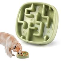 Slow Feeder Dog Bowl Non-Slip Anti-Choke Pet Food Bowl Durable Maze Dish for Puppy Cats Healthy Eating žalia