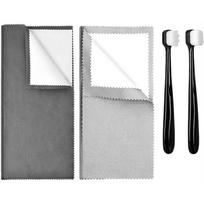 ABIY Silver Jewellery Cleaner Kit Ultra-Soft Brushes + Dual Polishing Cloths For Sterling Silver & Scratch-Free Cleaning