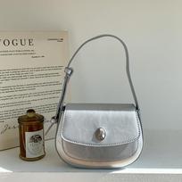 Light Luxury Gem Blue PU Crossbody Bag  New Ladies Soft Leather Magnetic Buckle Flip Underarm Bags Fashion Elegant Handbag