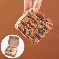 Retro mini papuošalų dėžutė Kelioninis nešiojamasis žiedas karoliai auskarai papuošalų laikymo dėžutė su užtrauktuku papuošalų organizatoriumi brown