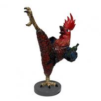 Resin Ornament Drunken Kung Fu Chicken Statue Rustic Kung Fu Rooster Statue for Home Office Decor Funny Chicken raudona
