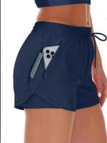 Women's 5-Inch Quick-Drying Lightweight Running Shorts with Zipper 2XL tamsiai mėlyna spalva