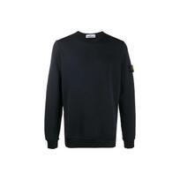 Stone Island Logo Crew Neck Sweatshirt Men sweatshirt Black 731565247-V0029 S