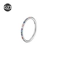 2024 Vibrant Rhinestone Nose Ring & Ear Cuff - Exclusive G23 Titanium Punk Style 1.2x6mm sidabras