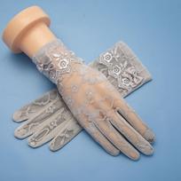 Lace Sunscreen Gloves Thin Driving Mittens Fashion Ice Silk Glove  Summer pilka