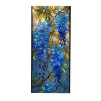 Static Glass Sticker, Colored Glass Flower Texture Window Film, UV Light Blocking Waterproof Dustproof Window Decal for Home A