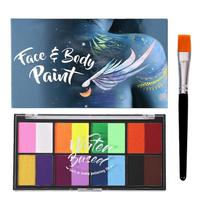 16 colors face and body painting palette is safe and easy to clean, suitable for cosplay, stage performances, festivals, parties