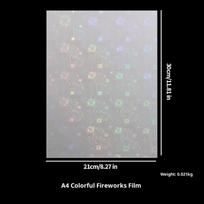 New 5Pcs A4 Holographic Lamination Film Waterproof Transparent Self Adhesive Sticker Sheet Heart Star Clear Cold Lamination Film