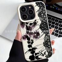 Guofeng Ink Flower Apple 17 Pro Max phone case, iPhone 16 retro 15 Art 13, new 12 shockproof iPhone 11
