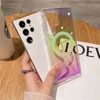 Compatible with Samsung Galaxy S25 Ultra case, S21 gradient MagSafe transparent magnetic color-plated protective case samsung s25ultra