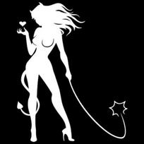 10.2x12.7cm Sexy Devil Girl Waterproof Car Styling Window Sticker Decal Decor balta