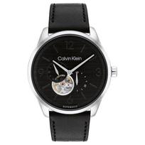 CALVIN KLEIN laikrodis automatinis mechaninis judėjimas odinis dirželis juodas ciferblatas vyriškas laikrodis 25200388 juoda