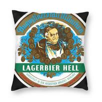 Augustiner Lagerbier Hell Alaus kvadratinė pagalvės užvalkalas Poliesterio Lino Aksomo Spausdintas Užtrauktuku Dekoratyvinis Pagalvės Užvalkalas Namų Pagalvės Dangalas 30x30cm blue