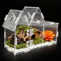 Acrylic Terrarium Transparent Jumping Spider Reptiles House Snails Tree Frog Gecko Lizard Breeding Cage Reptile Enclosures white