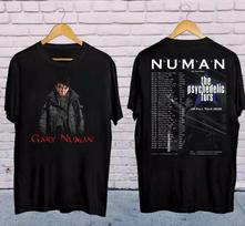 KARŠTAS Gary Numan 2026 m. Turo juodas dvipusis pilno dydžio marškinėlis Unisex BL1617 S