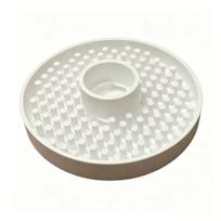 Poultry Drinking Fountain, Durable Plastic with Anti-Splash Design, with Central Holder Preventing Tipping Water Bowl, for Chickens Ducks Bees Rabbits balta