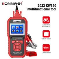 KONNWEI KW890 alyvos atstatymas OBD2 skaitytuvas Automobilių profesionalus automobilio akumuliatoriaus testeris EOBD variklio patikros automobilio kodo skaitytuvo diagnostikos įrankis KW890 raudona