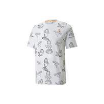 Puma X Garfield Co-Branded Sport Life Series All-Over Print Crewneck T-Shirt Men Tops White 534434-02 XS white