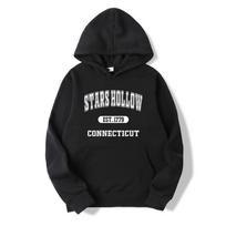 Stars Hollow Hoody Gilmore Girls TV laidos su gobtuvu džemperis Dragonfly Inn Hoodies Moteriškas gatvės stiliaus megztinis Stars Hollow gerbėjų viršus S juoda