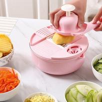 12Pcs/set Multi-Function Salad Uten Vegetable Chopper Carrots Potatoes Manually Cut Shred Grater for Kitchen Convenience Vegetable Tool mėlyna