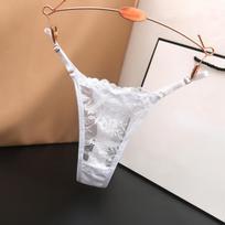 Reguliuojami nėriniuoti dirželiai kelnaitės moteriški seksualūs nėriniuoti apatiniai itin ploni besiūliai dirželiai apatiniai one size balta
