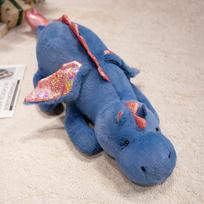 90-140CM Mielas Skraidantis Dinozauras Pliušinis Žaislas Animacinis Dinozauras su Sparnais Iškamšytas Minkštas Gyvūnas Pagalvė Miego Lėlės Pagalvėlė 90cm mėlyna