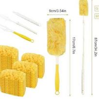 30pcs 360 Dusters Refills for Swiffer Dusters, Unscented Heavy Duty Duster Kit Disposable Dusters Refills with 1 Handle for Clea geltona