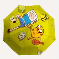 Adventure Time Characters Automatic Open/Close Umbrella   Compact Travel Umbrella, 8 Rib Heavy Duty Construction, Ideal Gift,