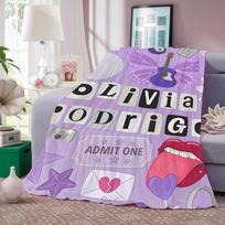 Dainininkai O-Olivia R-Rodrigo Antklodė Šilta Ir Minkšta Tinka Miegamajam Svetainei Sofa-lova Biurui Kelionėms Stovyklavimui 30x40in