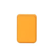 MagSafe Magnetic Card Holder Sleeve for iPhone 16/17, Strong Magnetic PU Leather, Official Style (13 N52 Magnets) geltona