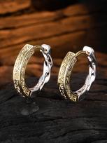 Trendy Retro Textured Ear Cuff for Men & Women – High-End Patchwork Stud Earrings, Niche Fashion.