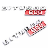 1 pair Car ABS BITURBO 800 700 Silver Red Logo Badge Emblem Decals Sticker For BRABUS G Class G700 G800 G900 W461 W463
