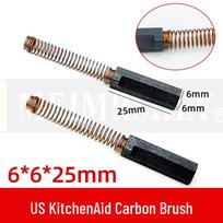 Carbon Brushes for KitchenAid Egg Beater Dough Mixer Blender - Models 5K5SS, K5, and K45 6*6*25mm - 1 piece
