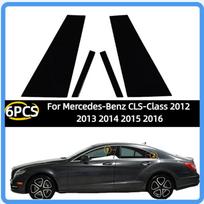 4 vnt. blizgios juodos kolonos stulpelio durų šoninio lango dekoravimo lipdukas Apdailos dangtelis Tinka Mercedes-Benz CLS klasės 2012 2013 2014 2015 2016 bright black