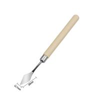 Acrylic & Watercolor Paint Scraper: Wooden Handle Stainless Steel Palette Knife